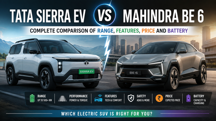 Tata Sierra EV vs Mahindra BE 6: Complete Comparison of Range, Features, Price and Battery