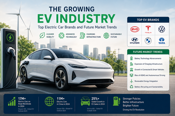 The Growing EV Industry: Top Electric Car Brands and Future Market Trends